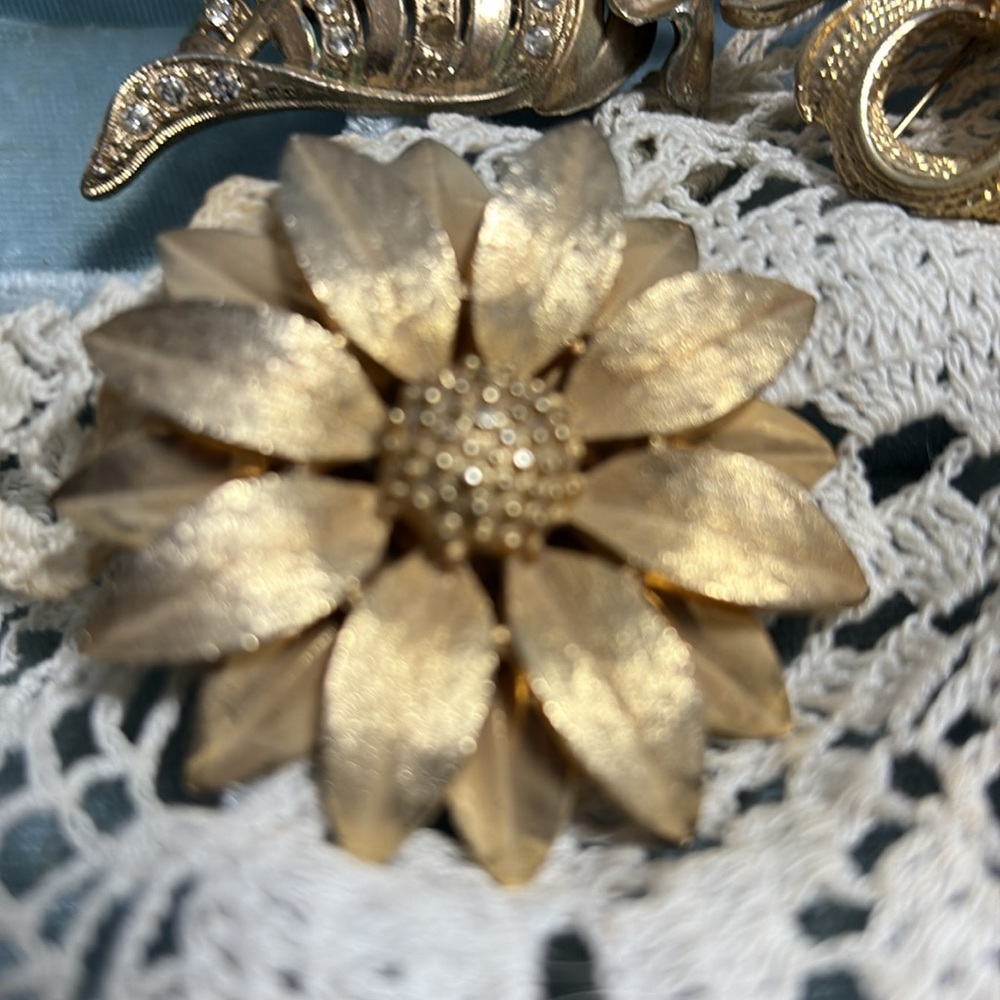 Vintage Brooch Set with Floral and Gold Designs
(9) - Picture 7 of 8